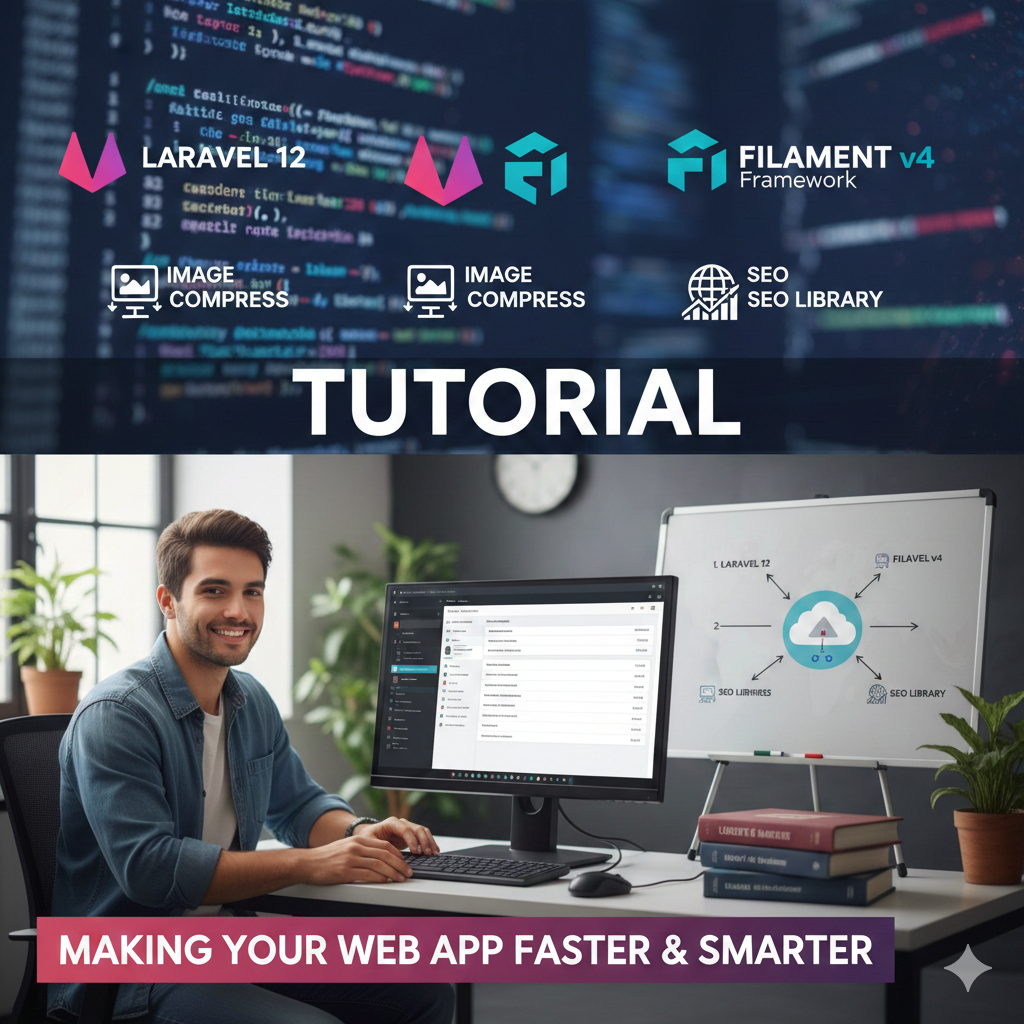 Tutorial Konfigurasi Laravel 12 filament v4, seo tools, dan image compress